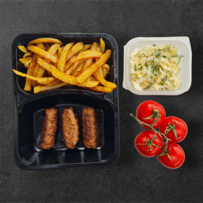 Mici cu cartofi prajiti