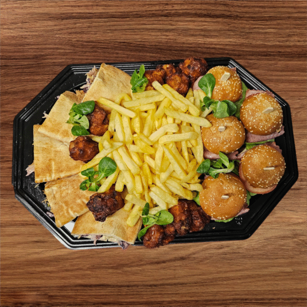 Platou Burgers, Pulled Pork & Aripioare- 2,5 Kg