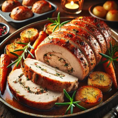 Ruladă din Pulpă de Curcan la Tavă - 0,7 Kg